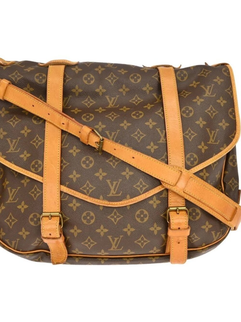 Best07 LOUIS VUITTON MONOGRAM SAUMUR 43 MESSENGER BAG M42252 AR9002 BQ01854
